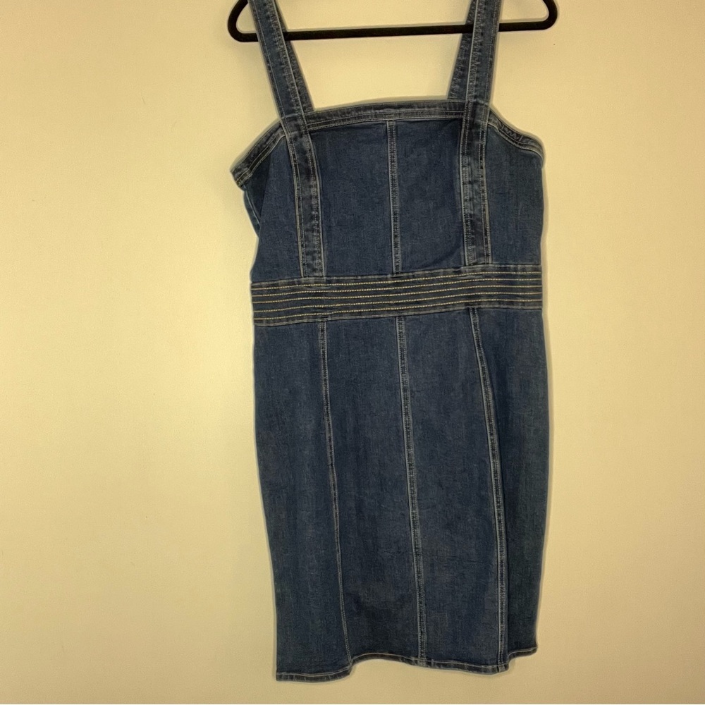 Bebe Multi Band Detail Denim Dress